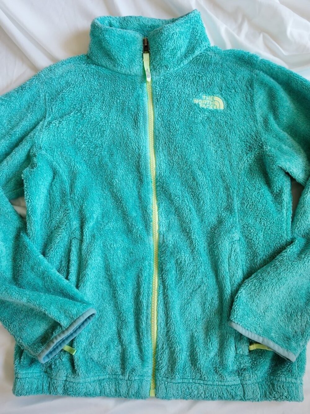 The North Face Fleece Jacket Full Zip Girls L Osito Gorpcore Teal Green
